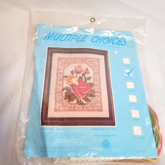 Multiple Choices Crewel Stitchery Kit #01-331 Roses,Roses by Adele Veres NIP - Picture 1 of 6